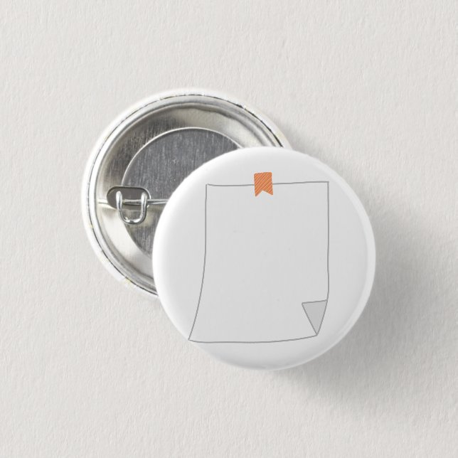 Blank Paper Sheet Stationery Button (Front & Back)