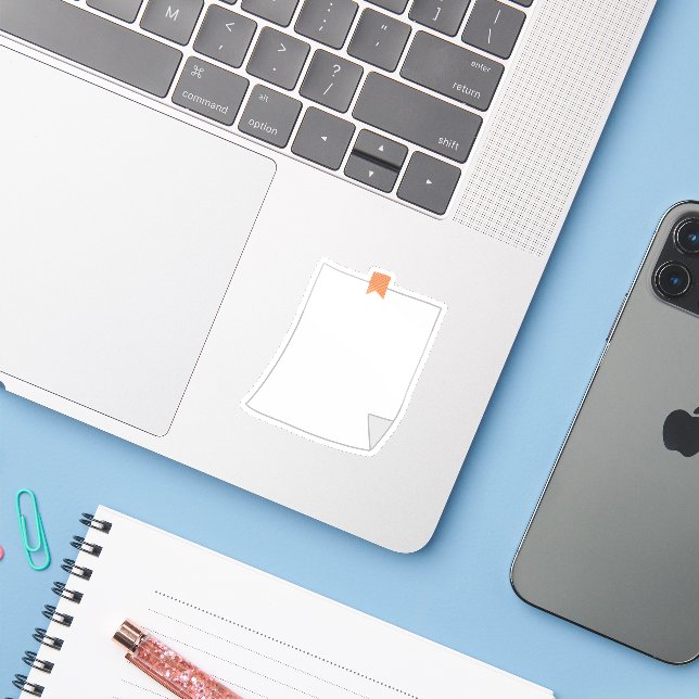 Blank Paper Sheet Stationery Sticker (Laptop w/ iPhone)