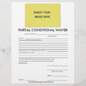 Blank Partial Conditional Waiver Form (Front)