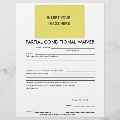 Blank Partial Conditional Waiver Form