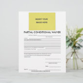 Blank Partial Conditional Waiver Form (Standing Front)