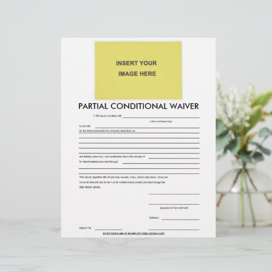 Blank Partial Conditional Waiver Form (Standing Front)