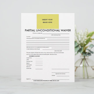 Blank Partial Unconditional Waiver Form