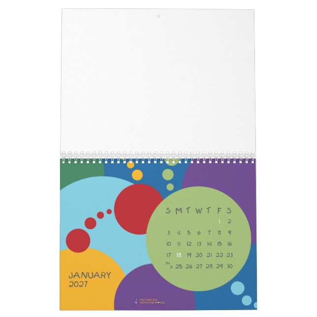 Blank Party Calendar Template (Jan 2027)