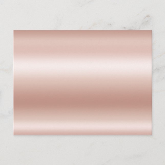 Blank Pastel Rose Gold Ombre Foil Postcard (Front)