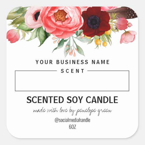 Blank Pink And White Scented Soy Candle Labels