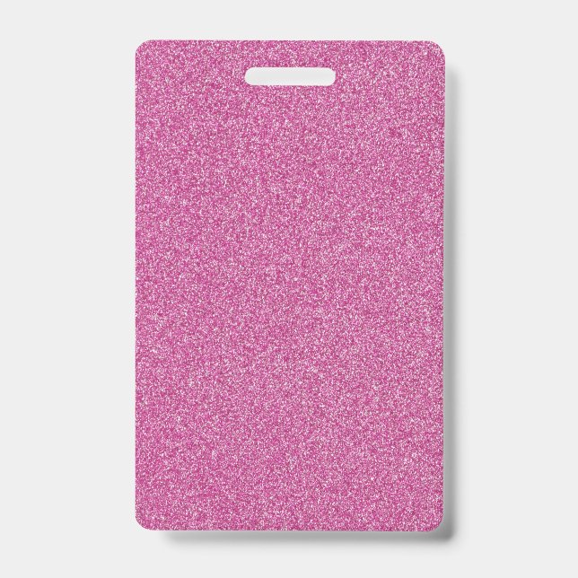 Blank Pink Glitter DIY Template Custom Text Photo Badge (Front)