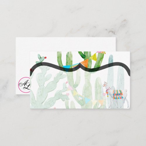 Blank Place Cards Boho Llama Bohemian Cacti Desert