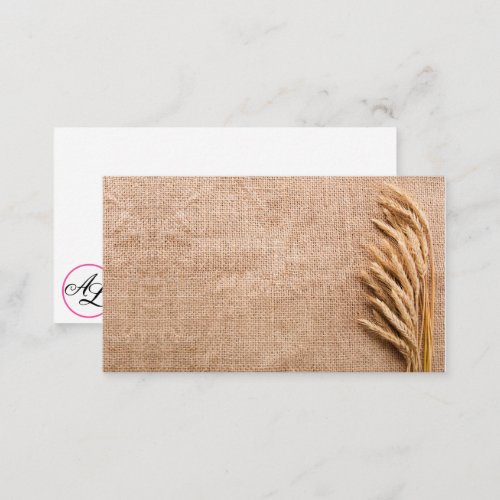 Blank Place Cards Wheat on Burlap Sack Country Rus