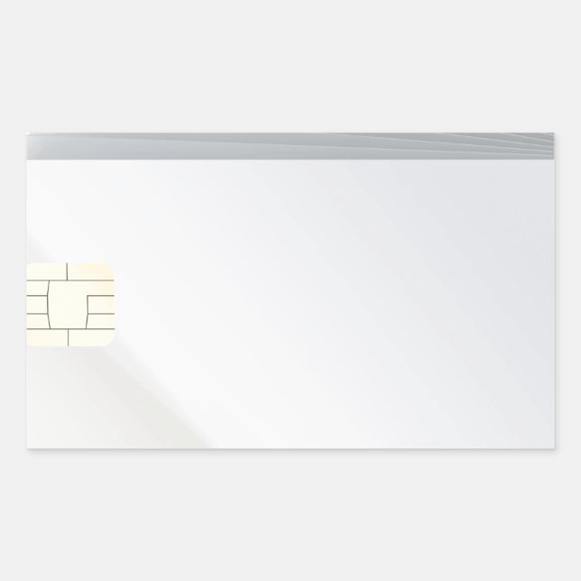 Blank plastic cards with chip rectangular sticker (Front)