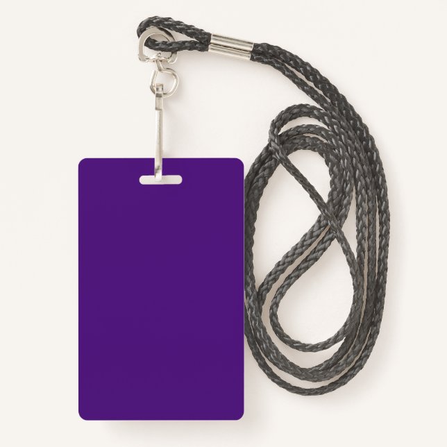 Blank Purple DIY Template Custom Text Photo Image Badge (Front with Lanyard)