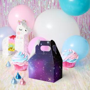 Blank Purple Galaxy Cluster Celestial Favor Boxes