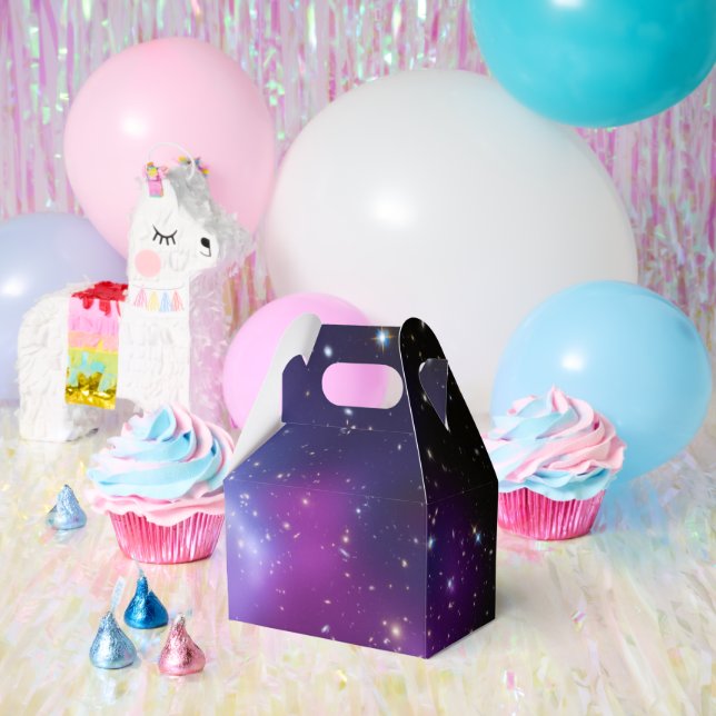 Blank Purple Galaxy Cluster Celestial Favor Boxes (Party)