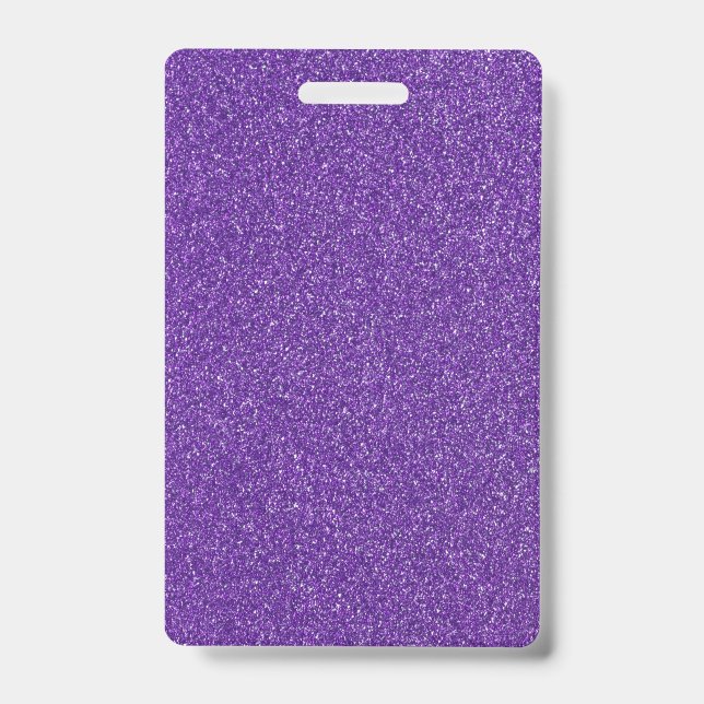 Blank Purple Glitter DIY Template Custom Text  Badge (Front)