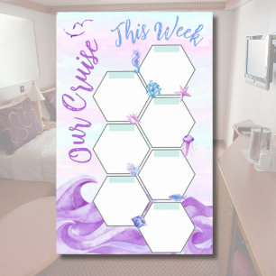 BLANK Purple Ocean Our Cruise This Week Planner Magnetic Dry Erase Sheet