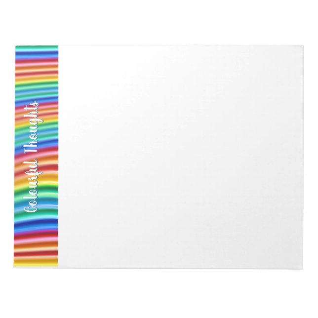Blank Rainbow Notepad Colourful Thoughts design (Front)