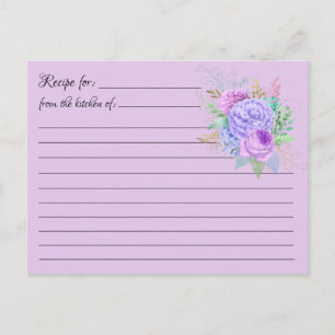 Blank Recipe Cards: Flower Bouquet Postcard
