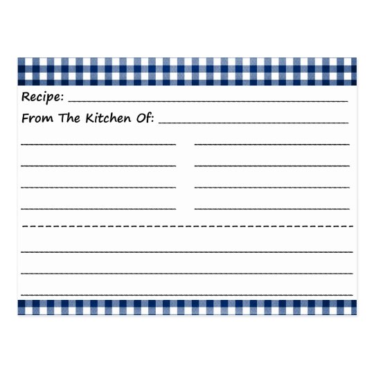 Blank Recipe Cards: Gingham Dreams Postcard | Zazzle.com