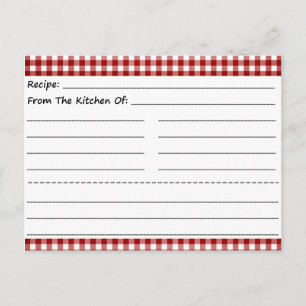 Blank Recipe Cards: Gingham Dreams Postcard