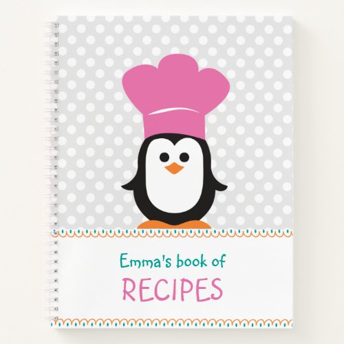 Blank recipe notebook for kids