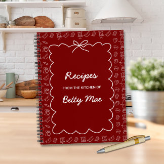 Blank Red Cookbook Write Your Own Favorite Recipe  Notebook