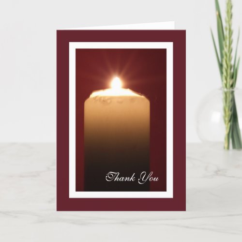 Blank Religious Funeral Thank You Card __ Candle