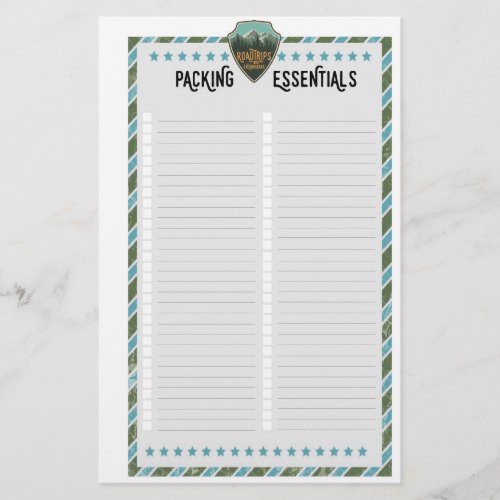 Blank Road Trip Packing Essentials List Stationery