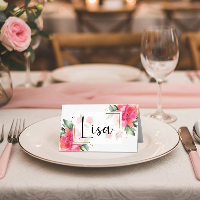 Blank Rose garden budget wedding  Place Card (Creator Uploaded)