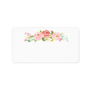 Blank Rose Garden Floral White Address Label