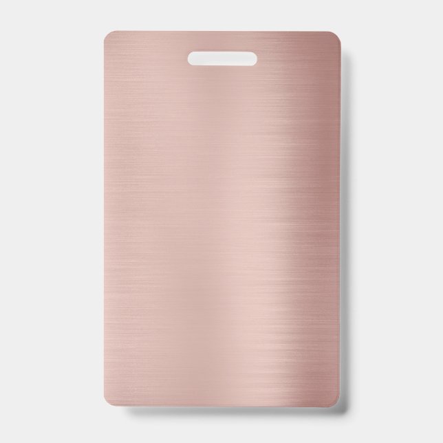 Blank Rose Gold Template Custom text photo image Badge (Front)