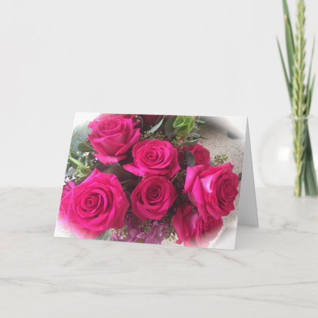 Blank Roses Greeting Card (Front)