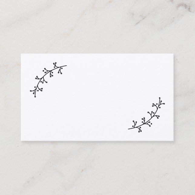Blank Rustic Laurels Wedding Place Card (Front)