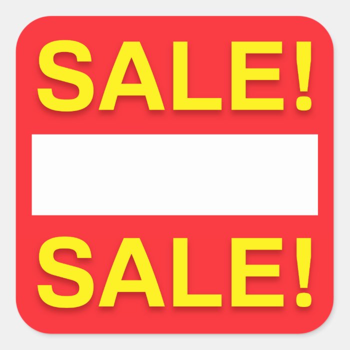 Blank sale discount or price stickers