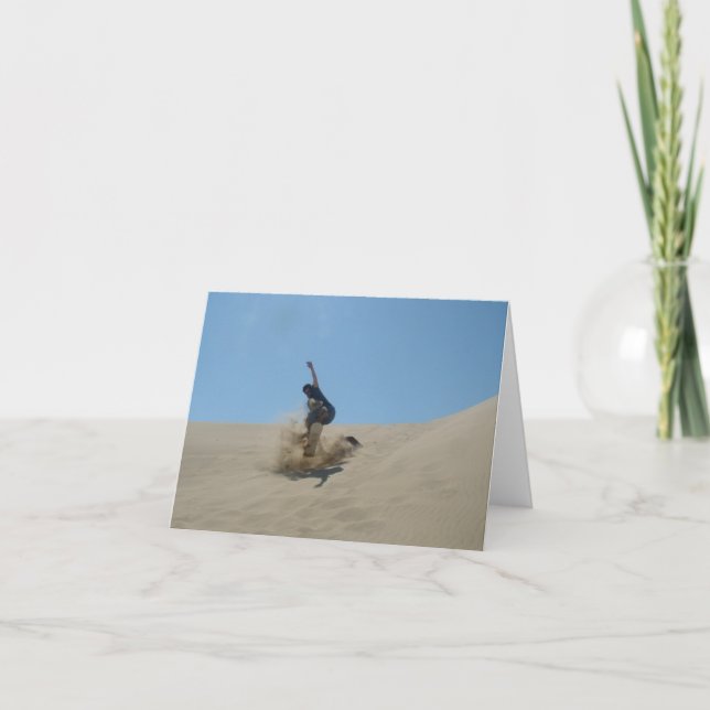 Blank Sand Surfing Greeting Cards (Front)