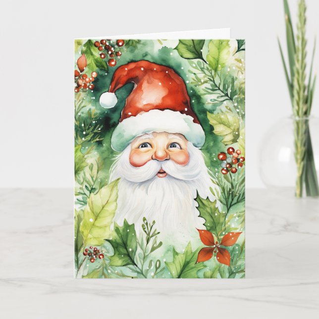 Blank Santa Claus Christmas Card (Front)