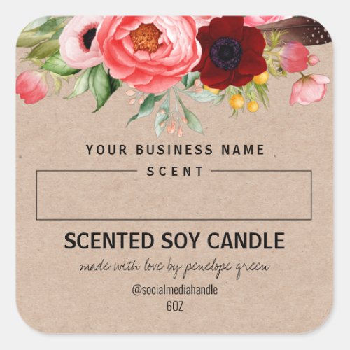 Blank Scented Soy Candle Labels