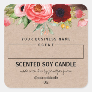 Blank Scented Soy Candle Labels