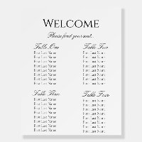 Blank Seating Chart for Weddings Foam Board