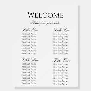 Blank Seating Chart for Weddings Foam Board