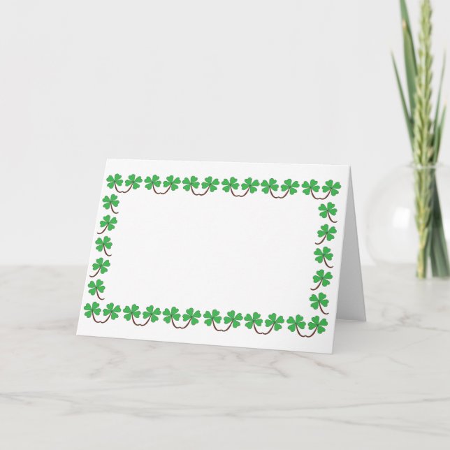 Blank Shamrocks border Card (Front)