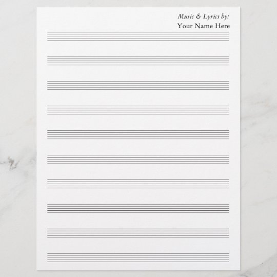 Blank Sheet Music 10 Stave | Zazzle.com