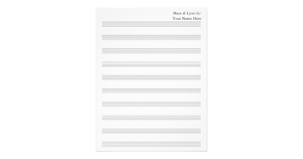 10 sheet music stave blank 10 Blank Stave  Sheet  Zazzle Music