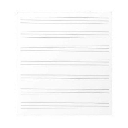 Blank Sheet Music  7 Staves  Notepad