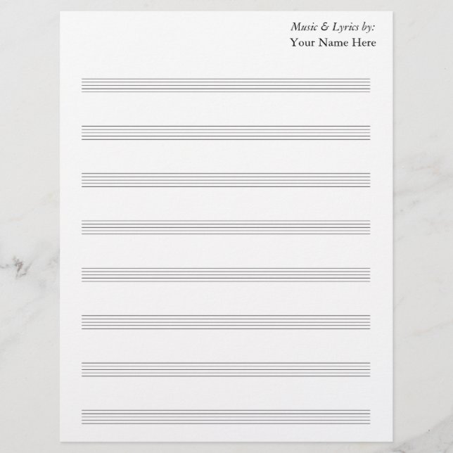 Blank Sheet Music 8 Stave (Front)