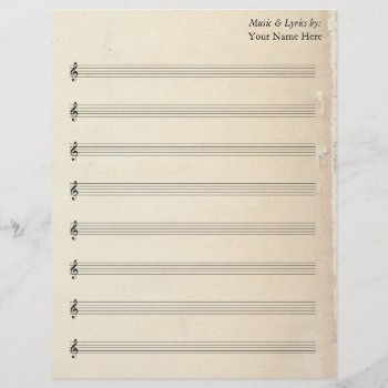 Blank Sheet Music 8 Stave Vintage Old Book Page by GranniesAttic at Zazzle