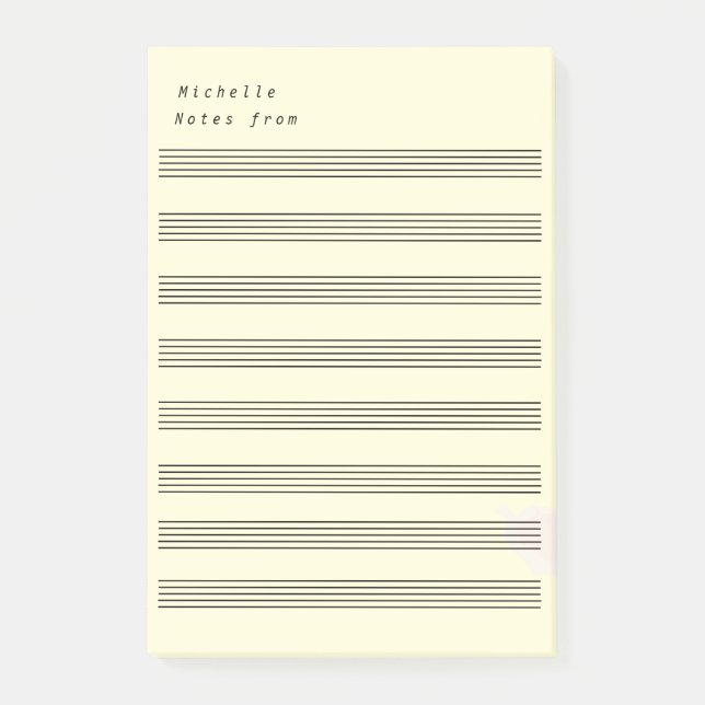  Blank Sheet Music  8 Staves  Post-it Notes (Front)