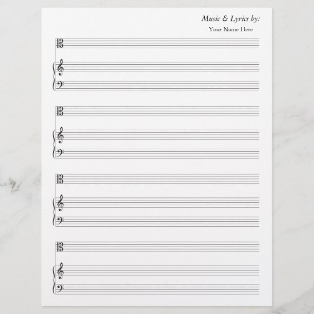 Blank Sheet Music  Alto And Piano (Front)