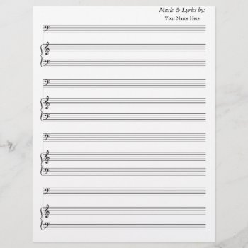 Blank Sheet Music Bass Clef by UTeezSF at Zazzle