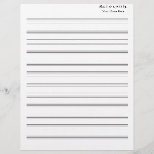 Blank Sheet Music Blank 12 Staves no clefs