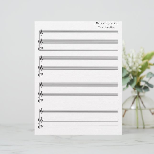 Blank Sheet Music: Manuscript Or Staff Paper For Musicians (A